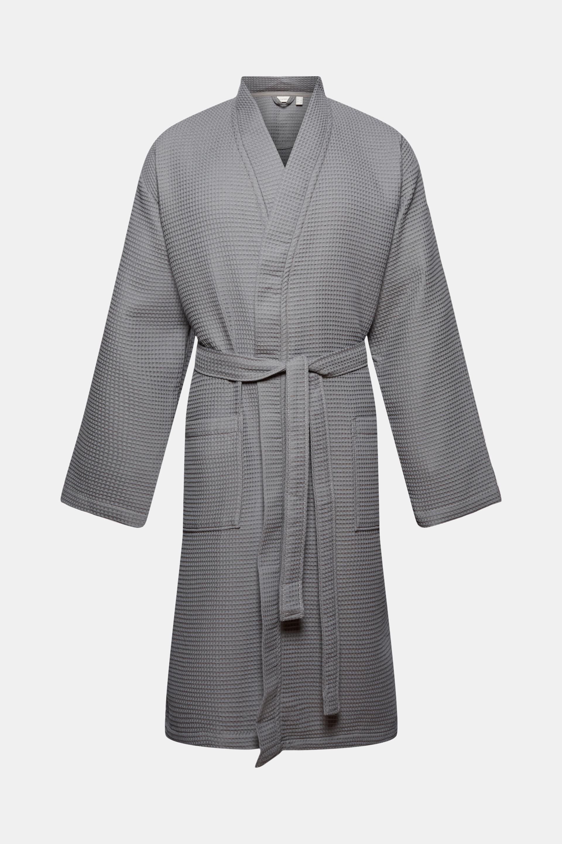 Peignoir pour hommes, en maille piquée gaufrée, coton
