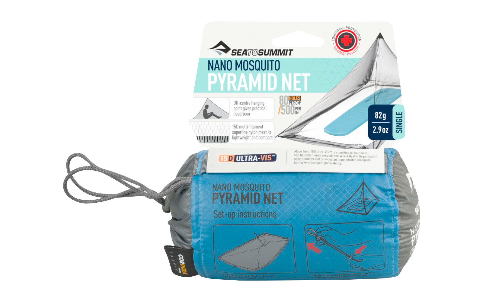 Sea to Summit Nano Mosquito Pyramid Net Single Moskitonetz 120x220x100cm