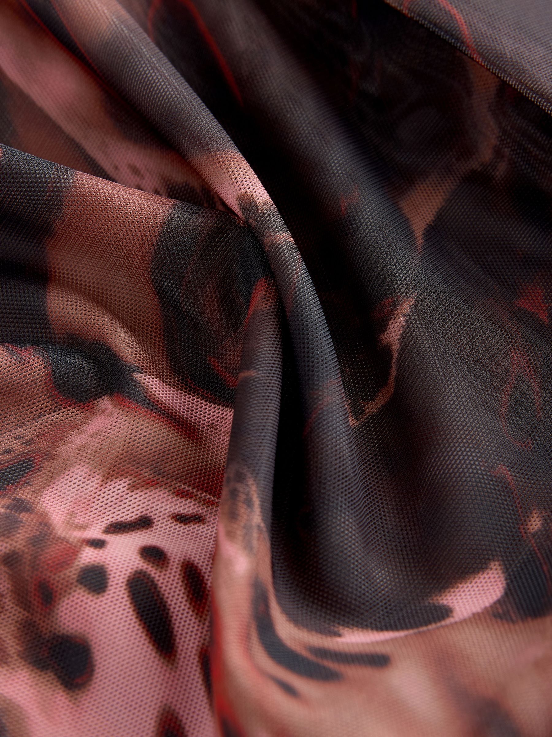 Dierenprint - Mesh High Neck Top