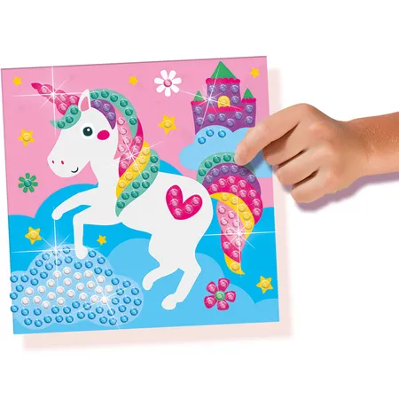 SES Creative Diamanten Mosaike - Fröhliche Tiere, enthält 4 Tiermotivkarten
