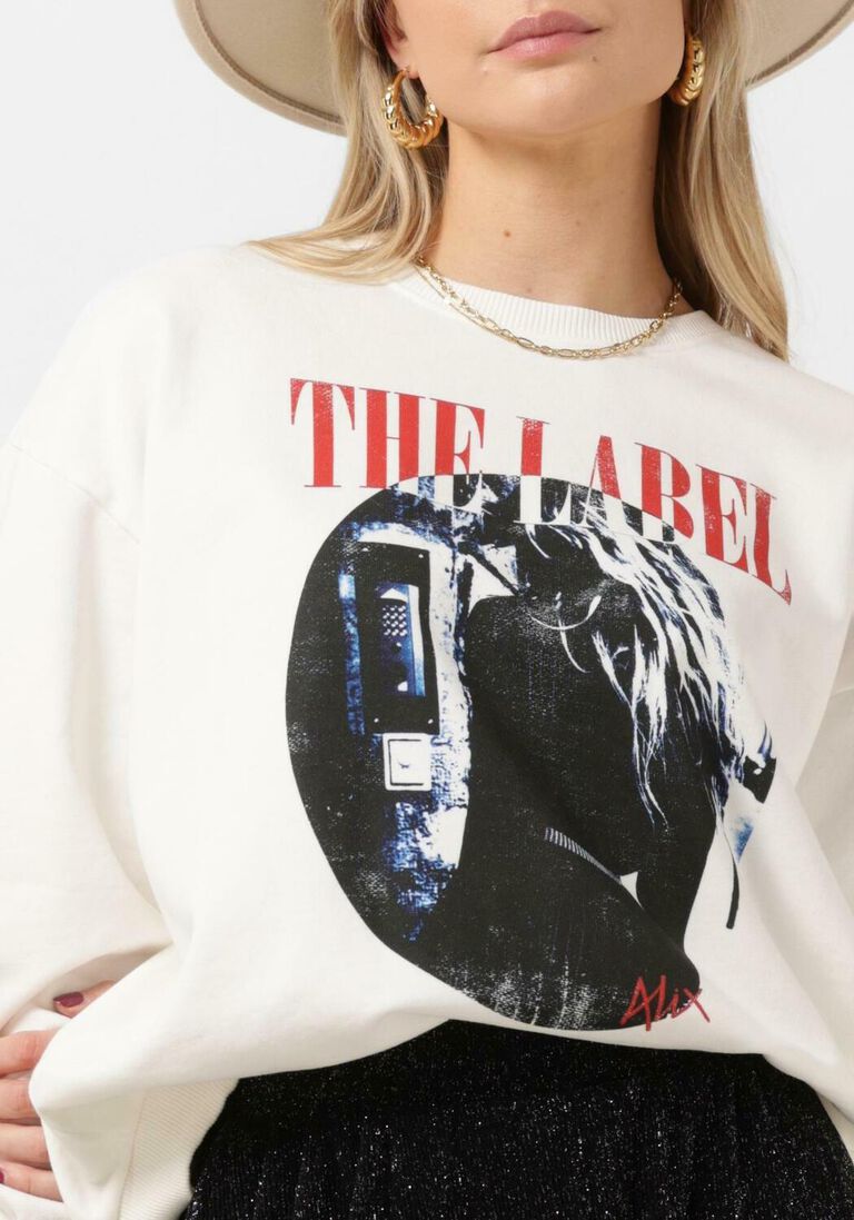 ALIX THE LABEL witte alix the label sweater ladies knitted photoprint sweater