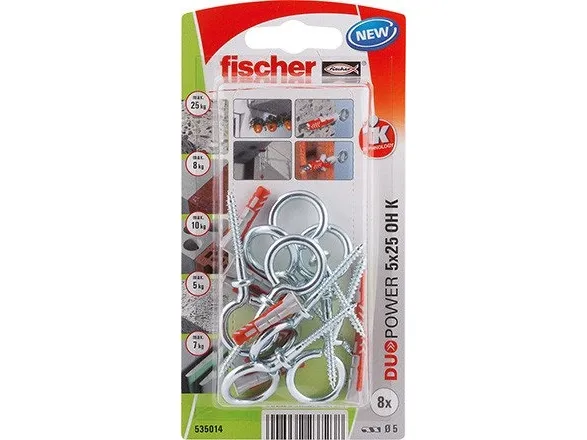 Fischer DUOPOWER 5 x 25 OH Indoor Metallic 8 pc(s)