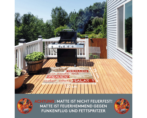 BBQ vloerbeschermingsmat voor grillen met vrouwen, 75x120 cm