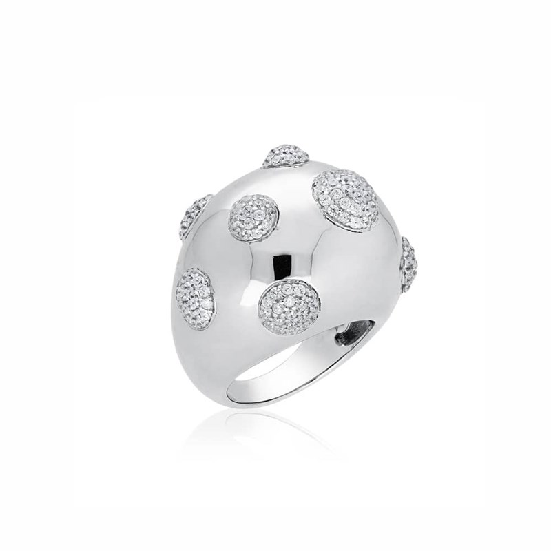 Bague Argent Multi-coussins Serti