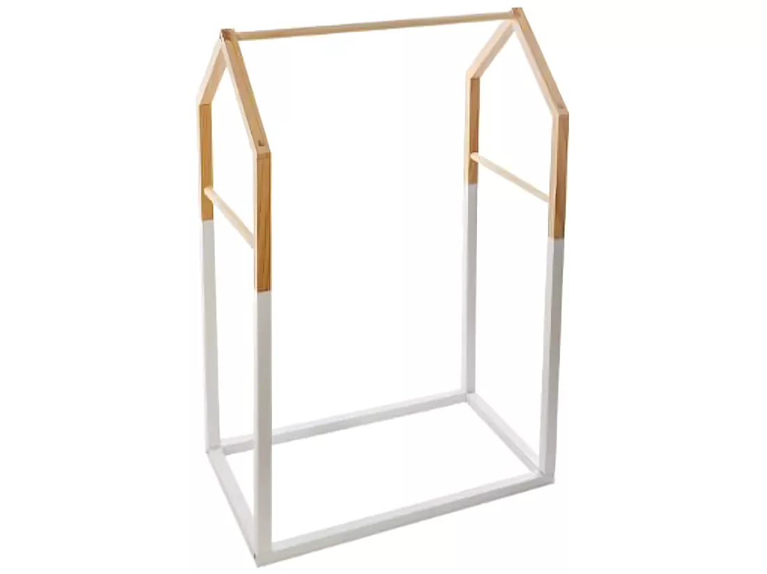 Penderie enfant en bois forme masion blanc - Dim : L.60 x l.37 x H.100 cm