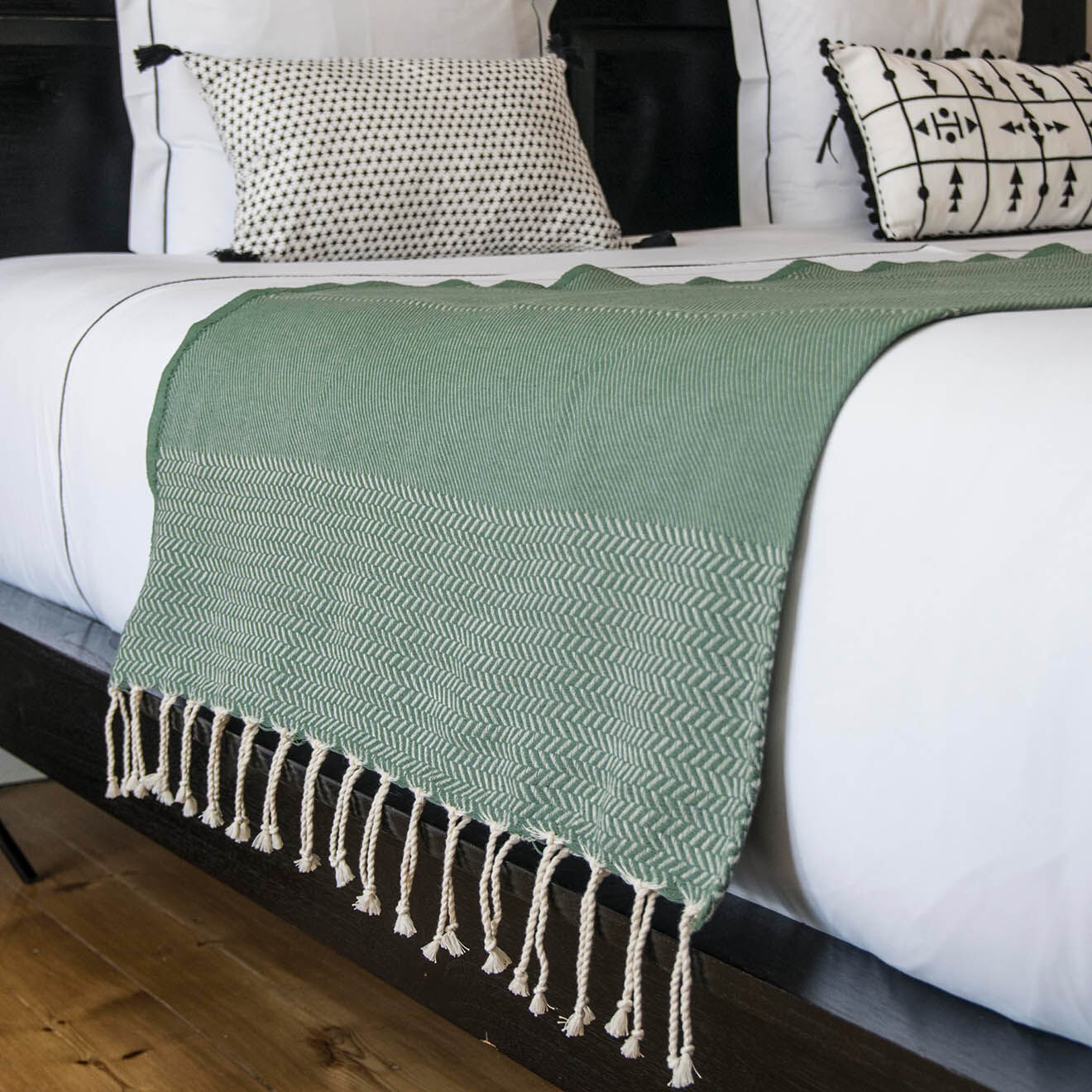 Febronie Plaid Oslo Jacquard vert kaki