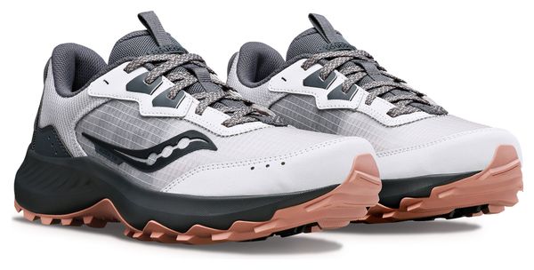 Chaussures de Trail Running Femme Saucony Aura TR Blanc Gris Rose