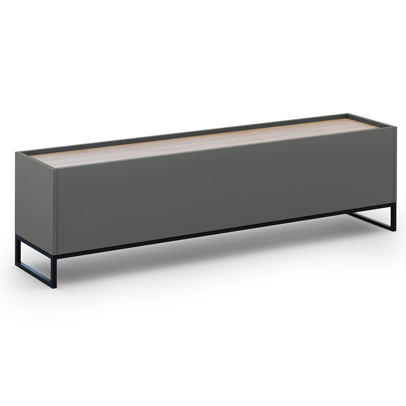 Windsor & Co Meuble TV Helene gris/chêne naturel - 180x40x50 cm