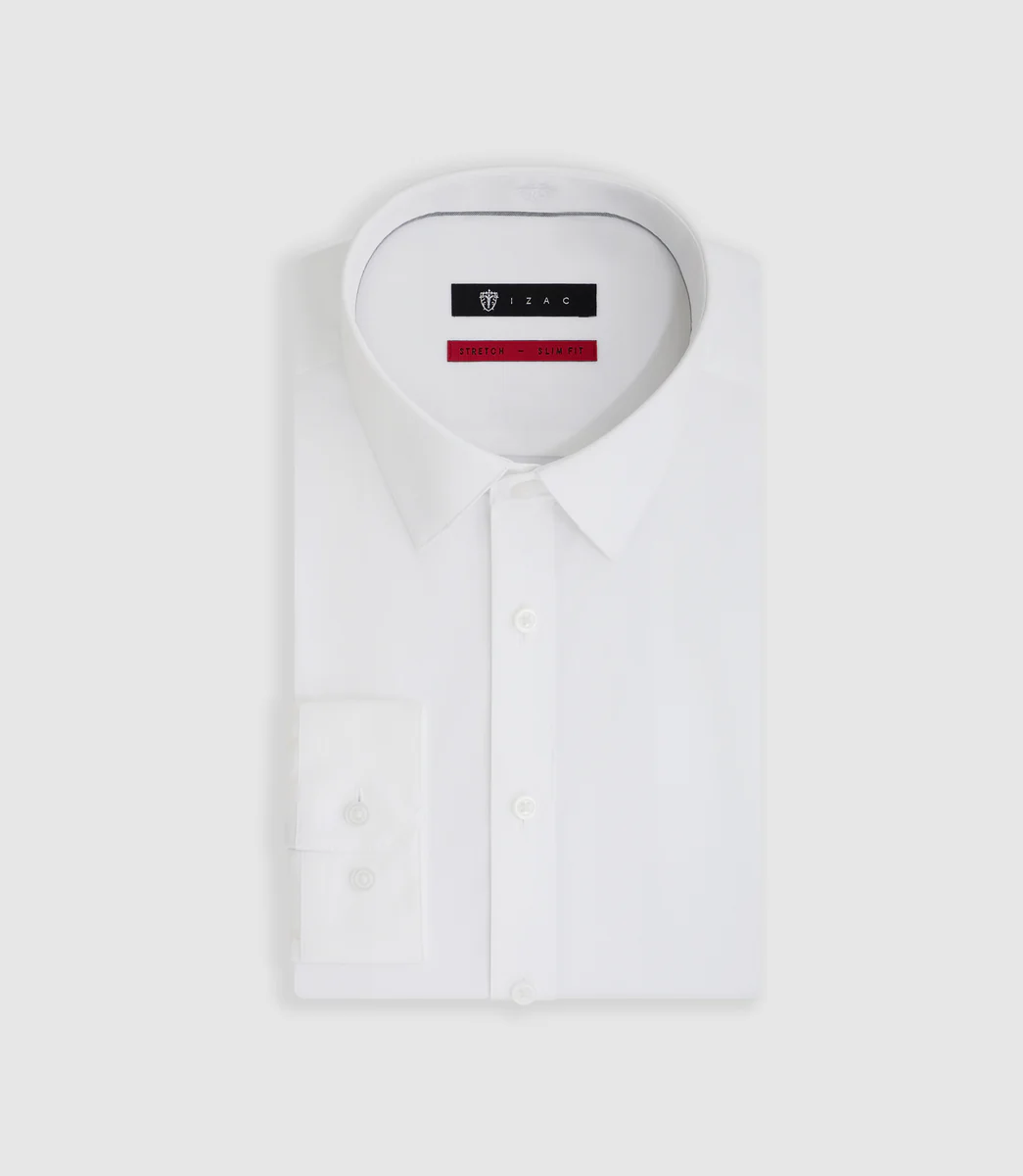 Chemise en popeline stretch blanche 