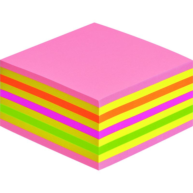 Bloc-cube repositionnable couleurs Post-it 76 x 76 mm - bloc de 450 feuilles