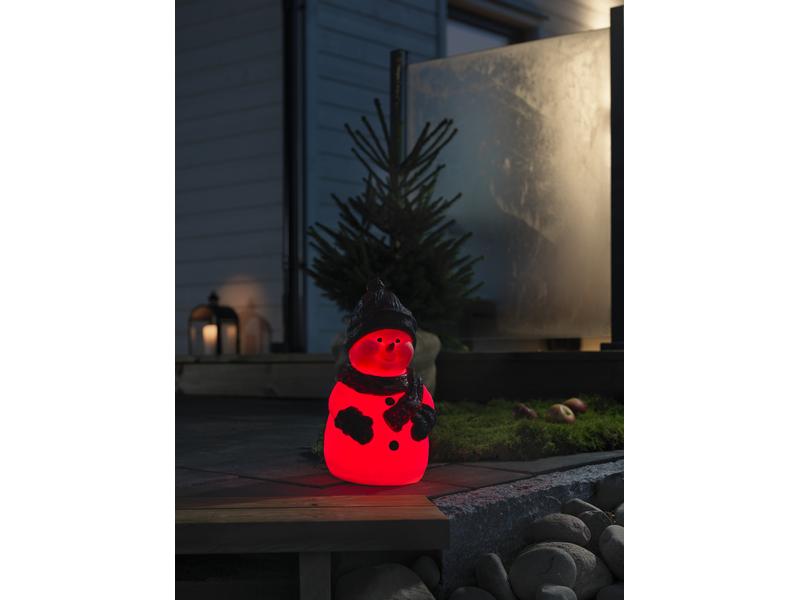 Konstsmide LED-Figur LED Kunststoffschneemann, 38 cm, RGB LED Kunststoffschneemann