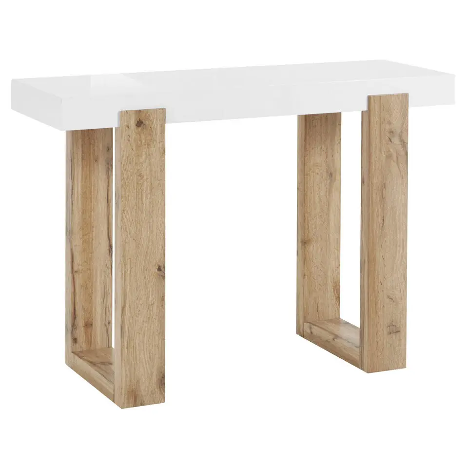 Solid - Consoletafel in wit/eikenoptik