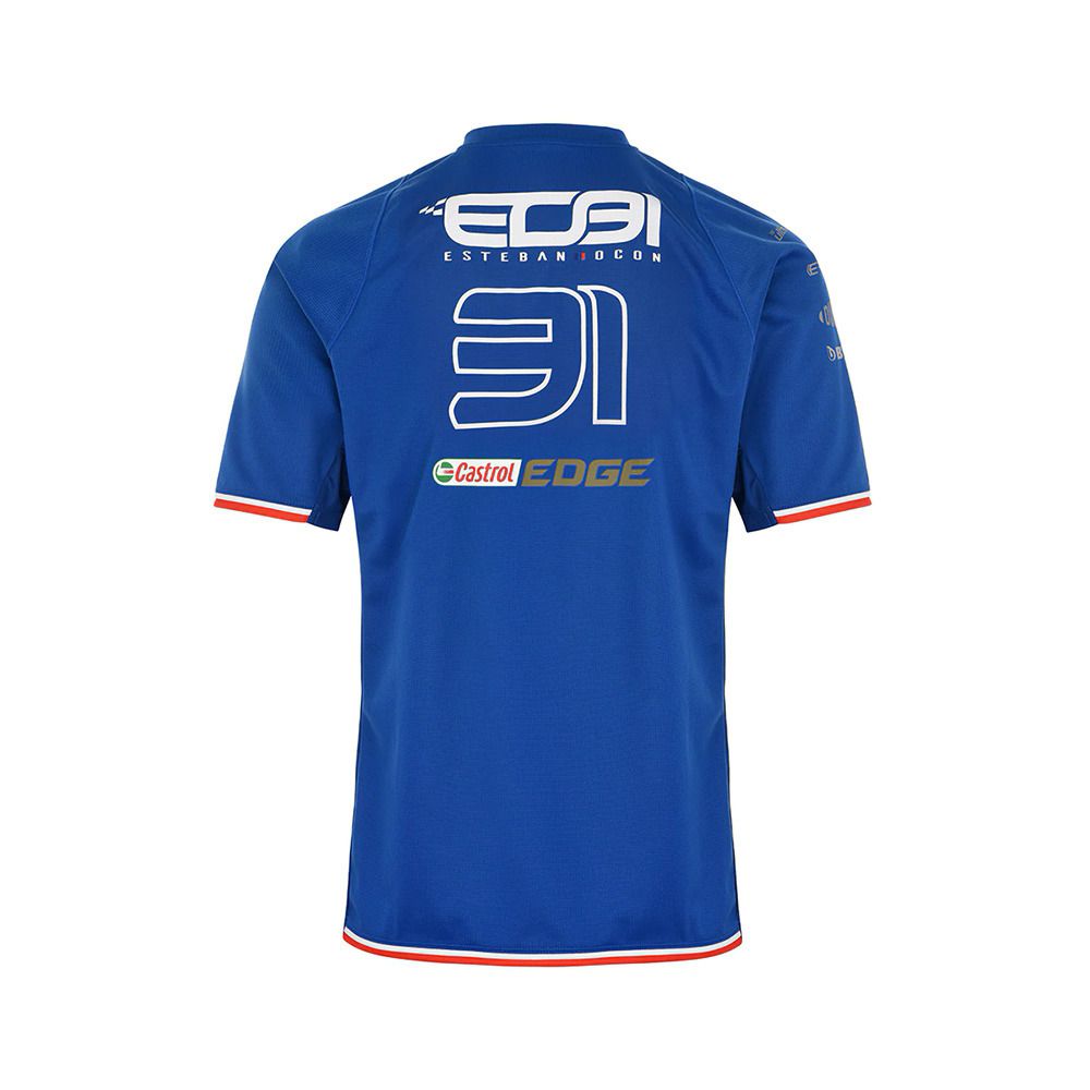 Kappa KOMBAT ALPINE F1 OCON - Maillot Homme blue royal marine/white/red