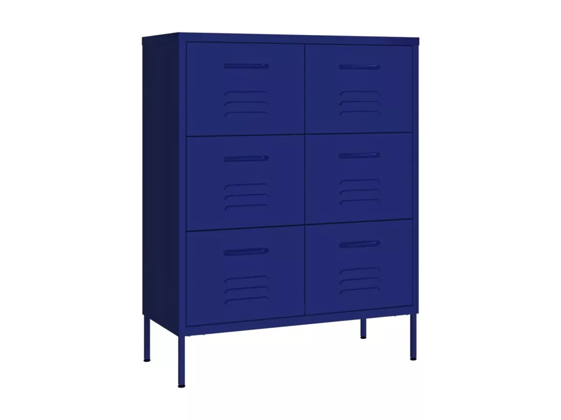 Armoire à tiroirs Bleu marine 80x35x101,5 cm Acier