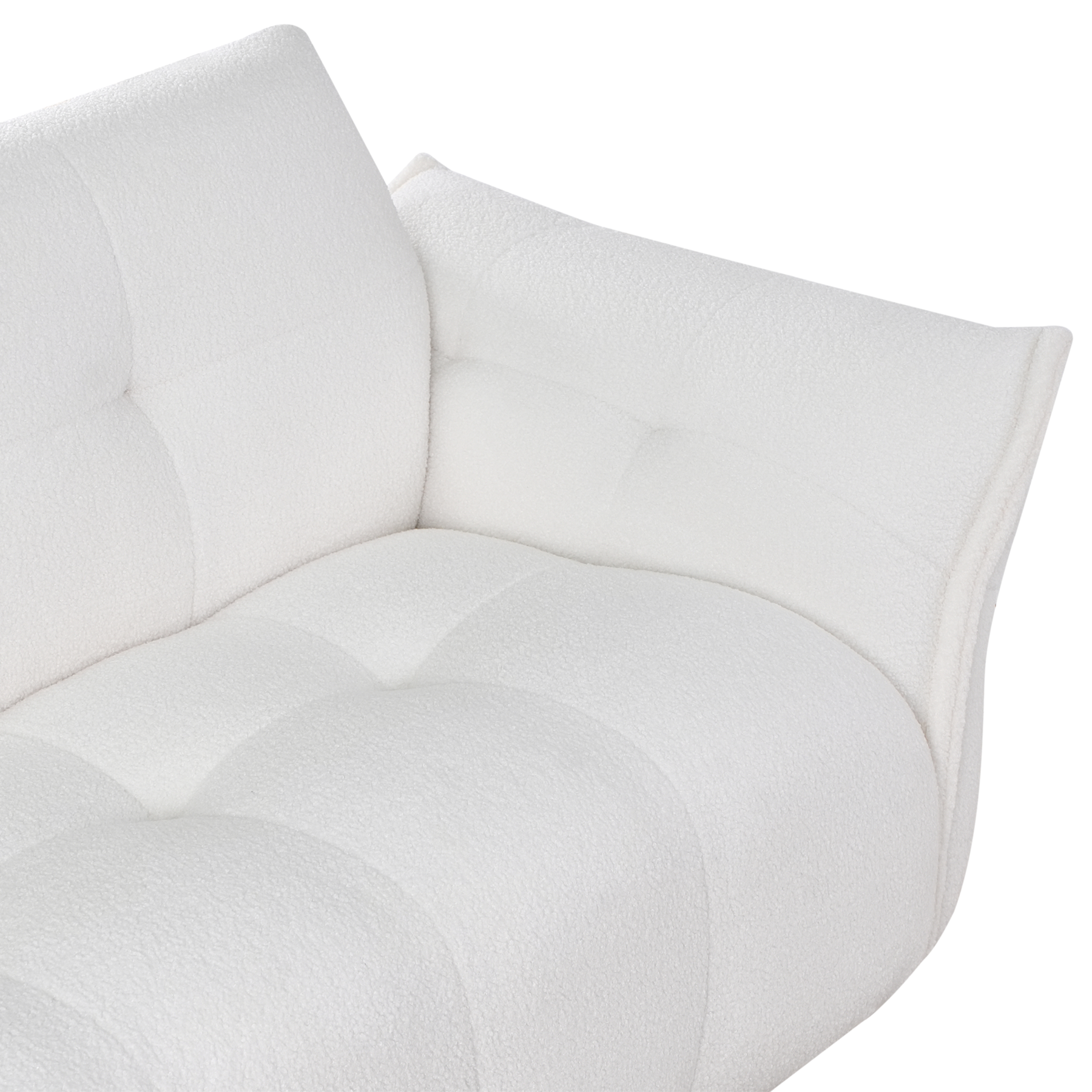 Beliani - HALBA - Tweezitsbank - Wit - Bouclé