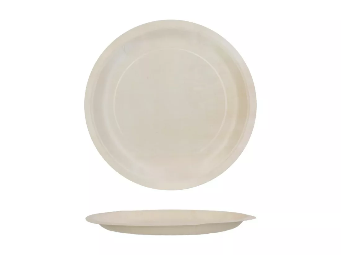 Lot de 6 Assiettes Rondes en Pin 