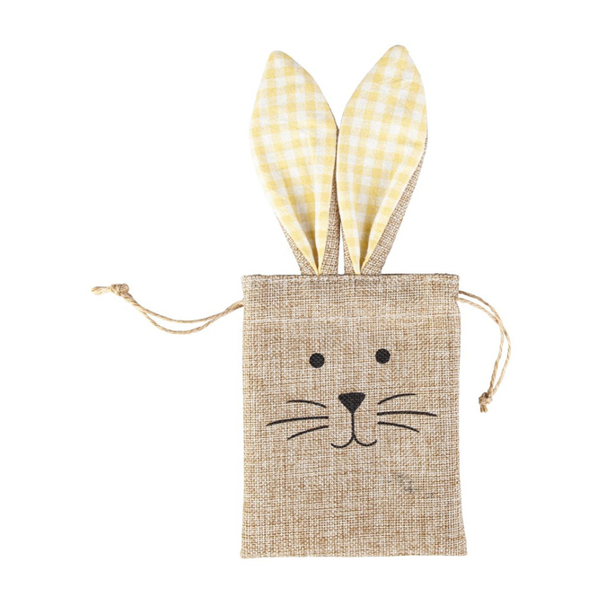 Geschenktasche mit Hasengesicht - aus Jute - ca. 10,5 x 33 x 0,5 cm - 1 Stück