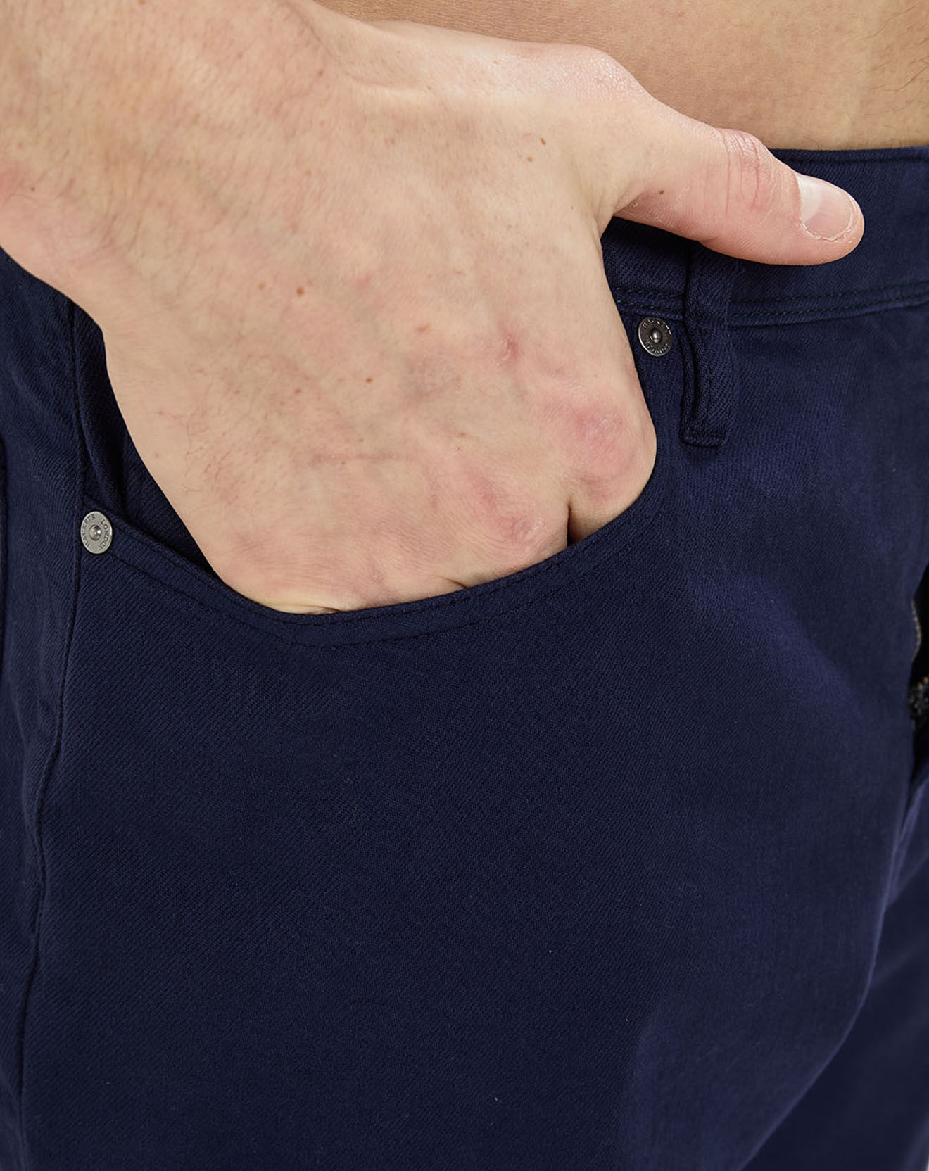 Hackett London Pantalon en denim uni bleu