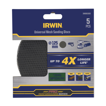 Irwin schuurgaas rond Ø125 mm zelfhechtend K120, 5 stuks