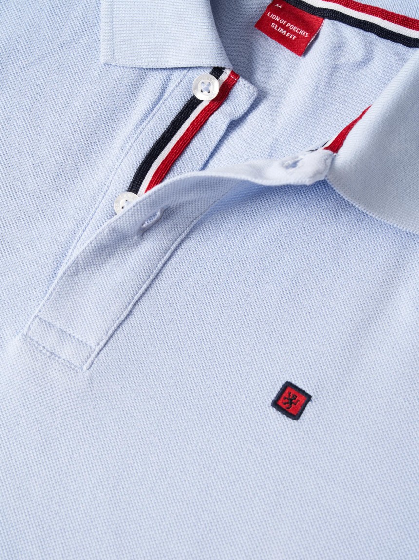 Polo piqué slim fit em algodão