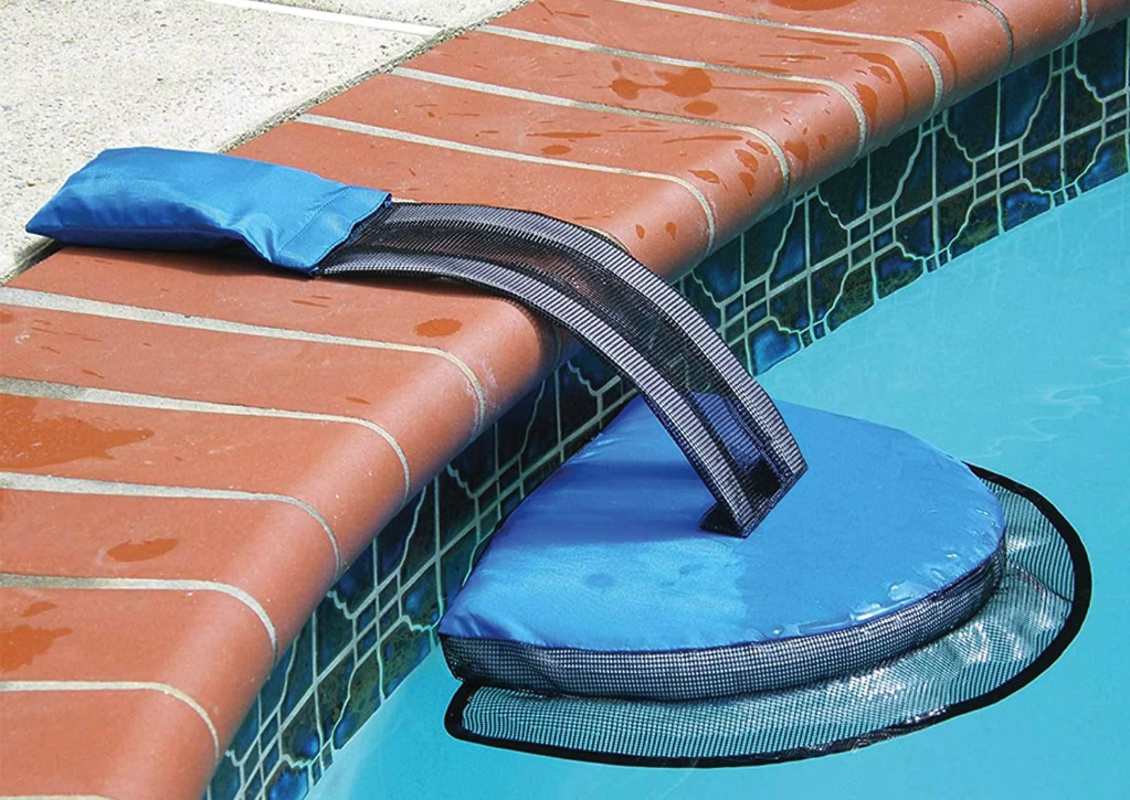 (32x15cm) Tier Pool Flucht Netz Haustier Rettungsrampe Sicherung Aufstiegshilfe für Schwimmbad - Blau