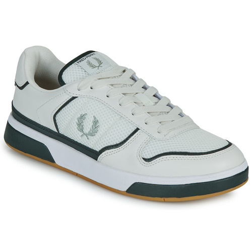 Fred Perry - B300 LEATHER/MESH - Blanc / Noir