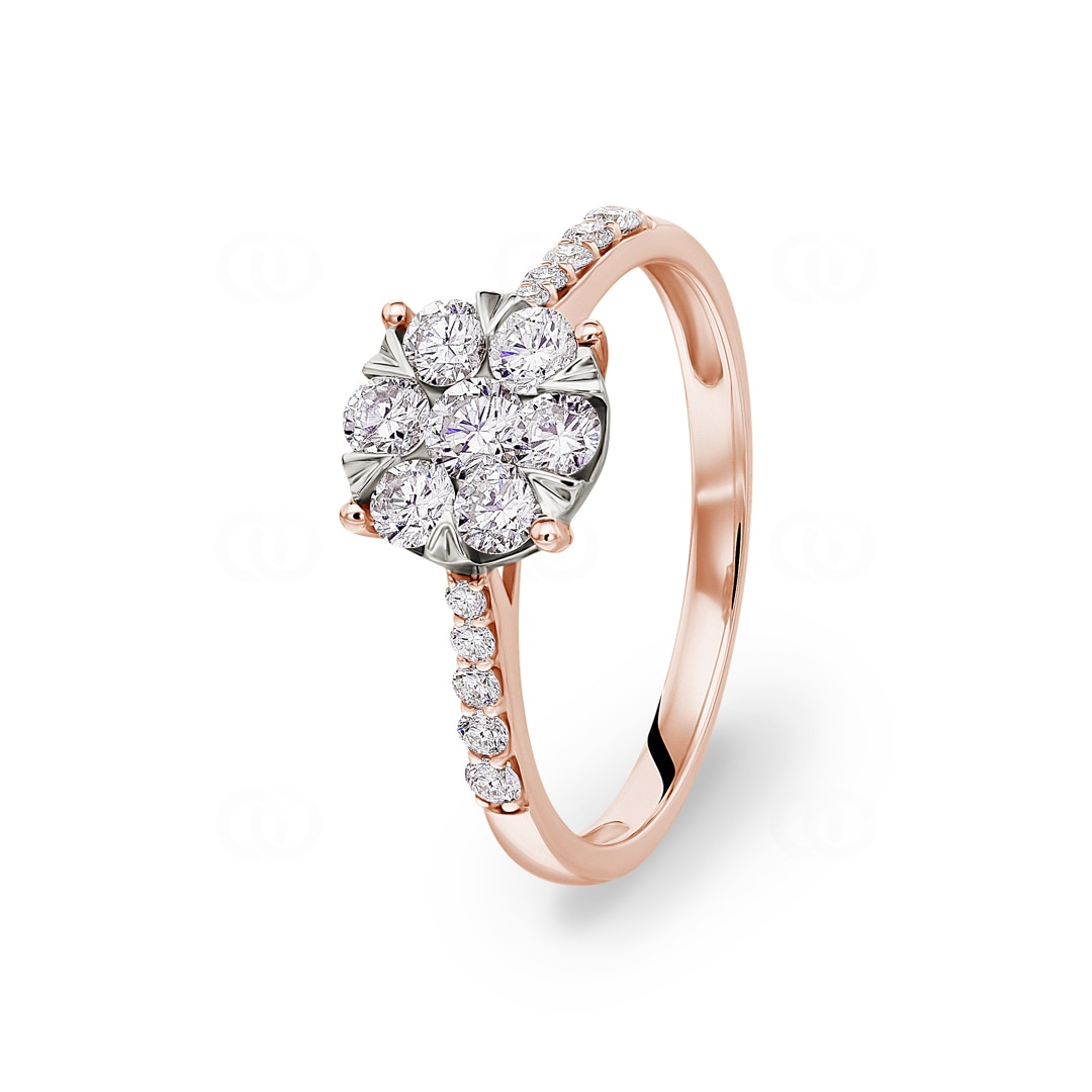 Verlobungsring 750/18 K Roségold mit Diamanten 0.75 ct H/si by CHRISTIAN