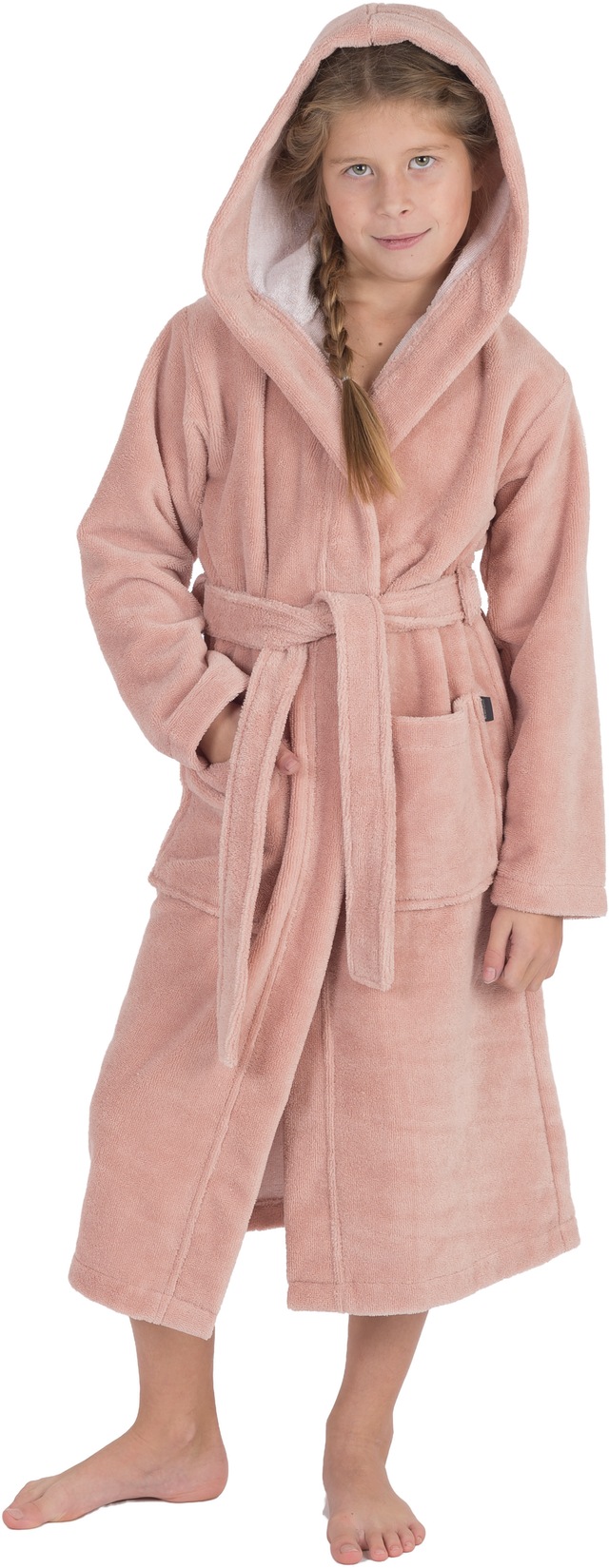 Wewo fashion Kinderbademantel 1 Stk. für Mädchen & Jungen, Soft-Touch, mit Kapuze