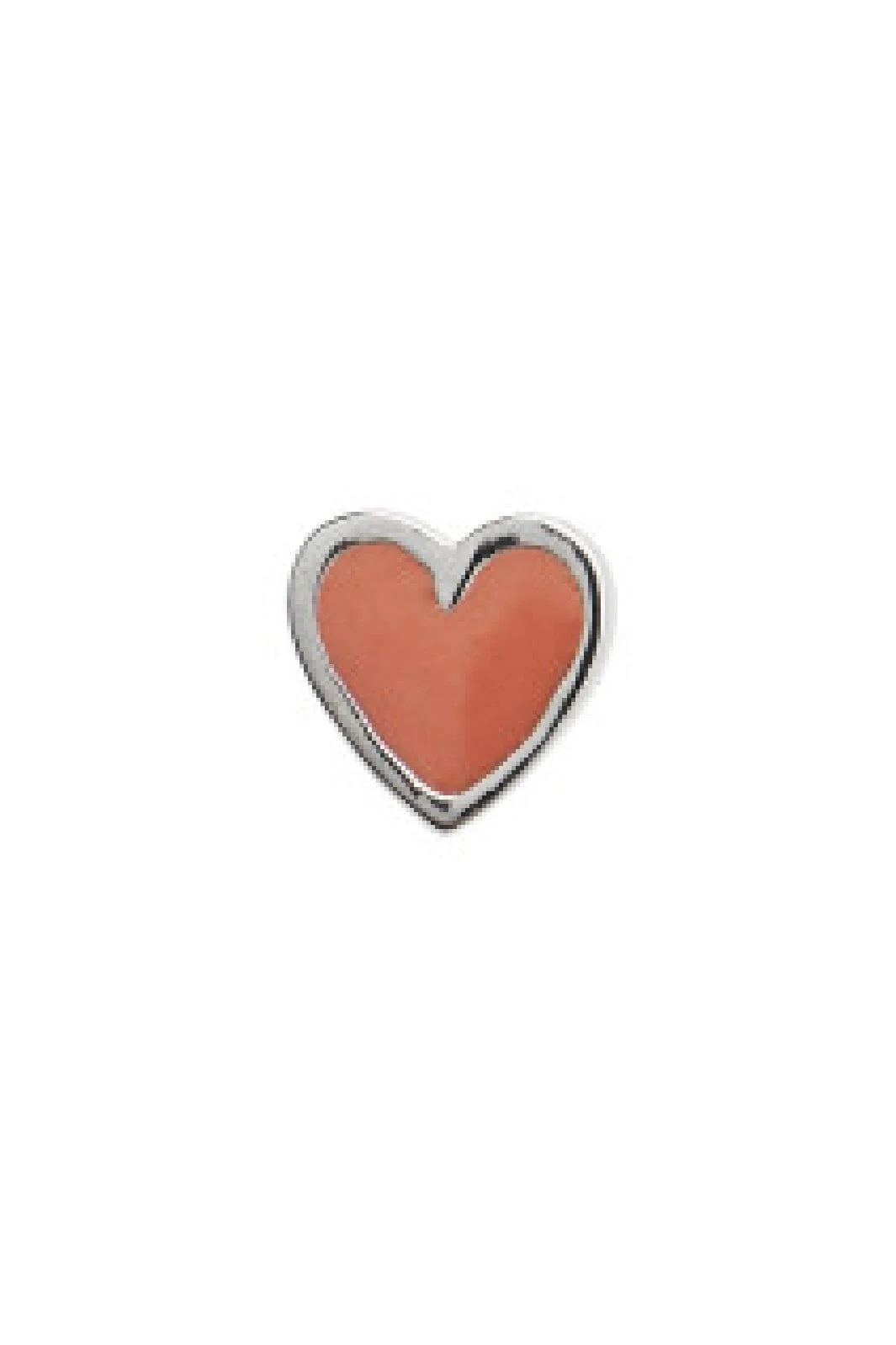 Stine A Petit Love Heart Coral Enamel Silver