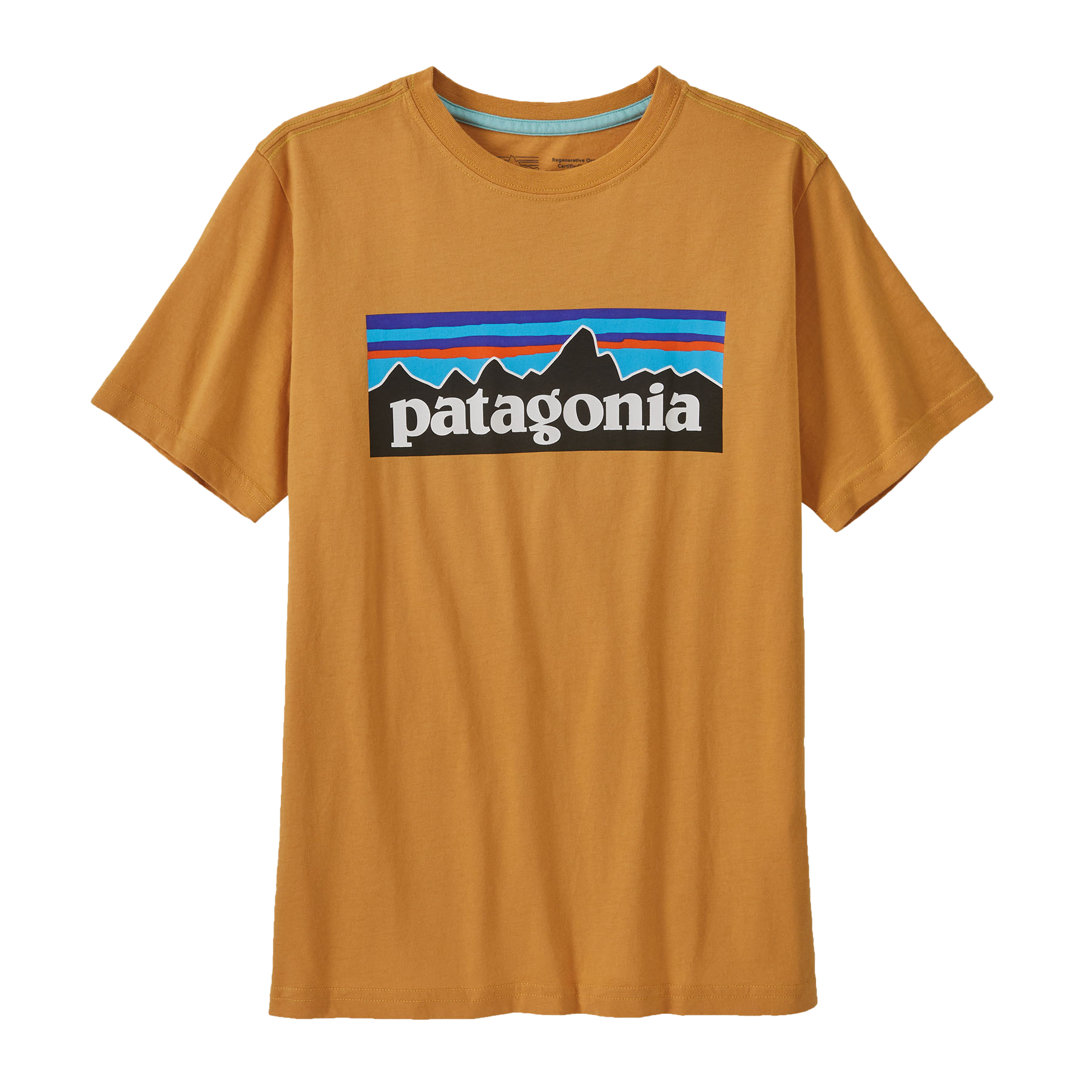 P-6 LOGO - Tee-shirt col rond imprimé en coton bio| Jaune