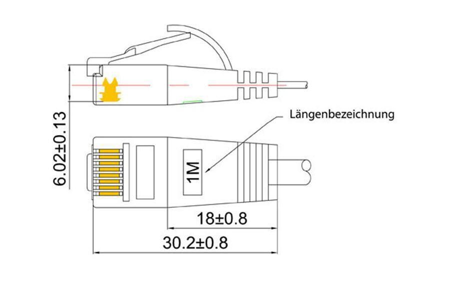 Slimpatchkabel RJ-45 - RJ-45, Cat 6, UTP, 0.1 m, GrünUnscreened/Unshielded Twisted-Pair-Kabel (UTP) mit Klinkenschutz