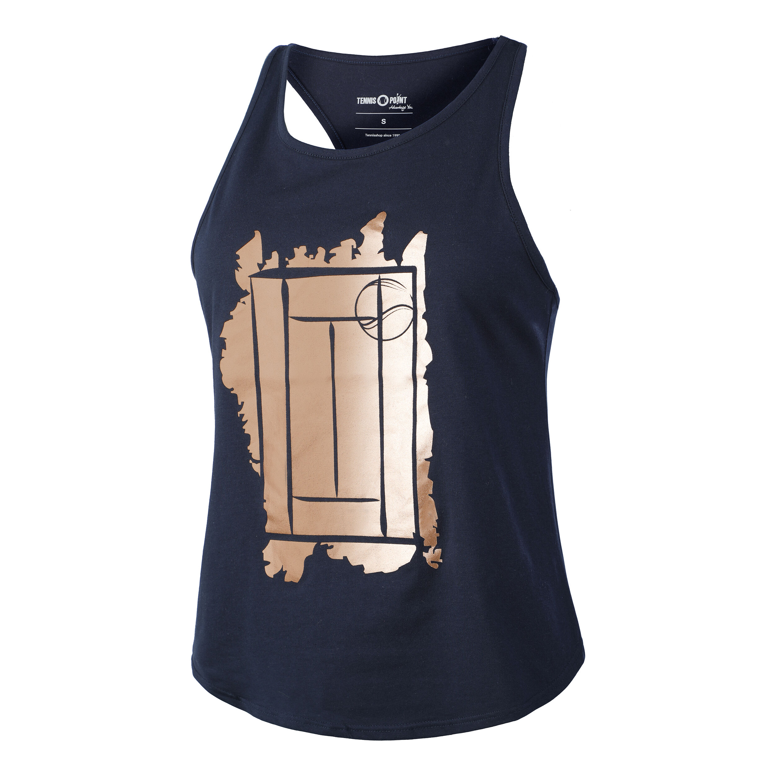 Tennis-Point Glitter Court Débardeur Tank Top Femmes - Bleu Foncé , Beige