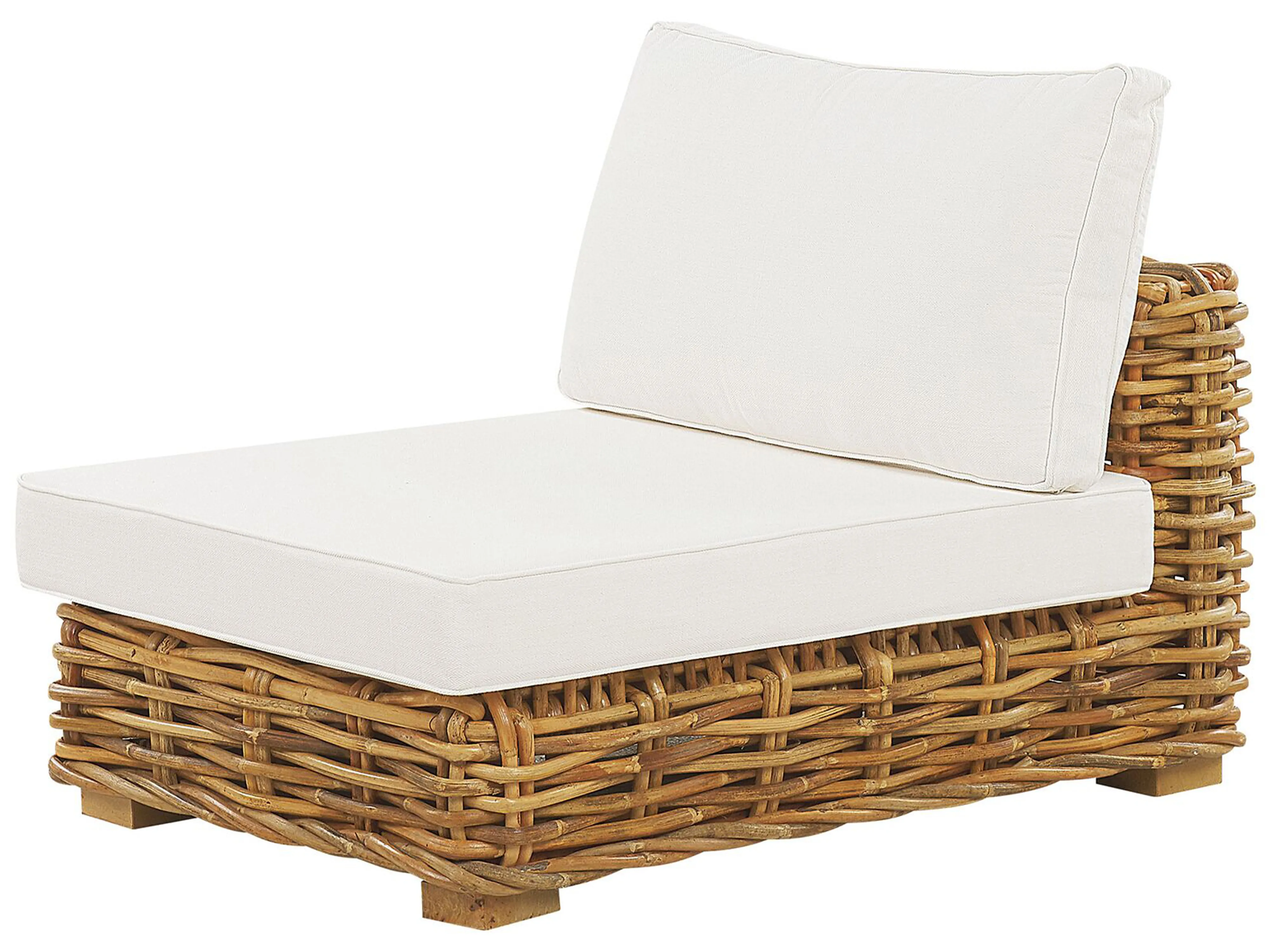 Loungeset met tafel 4-zits VARALLO rechtszijdig modulair Rotan Natuurlijk