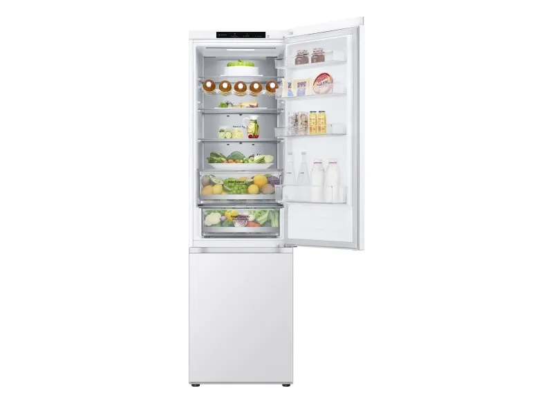 LG GBV5240DSW - Køleskab/fryser - bund-fryser - bredde: 59.5 cm - dybde: 68.2 cm - højde: 203 cm - 387 liter - Klasse D - superhvid