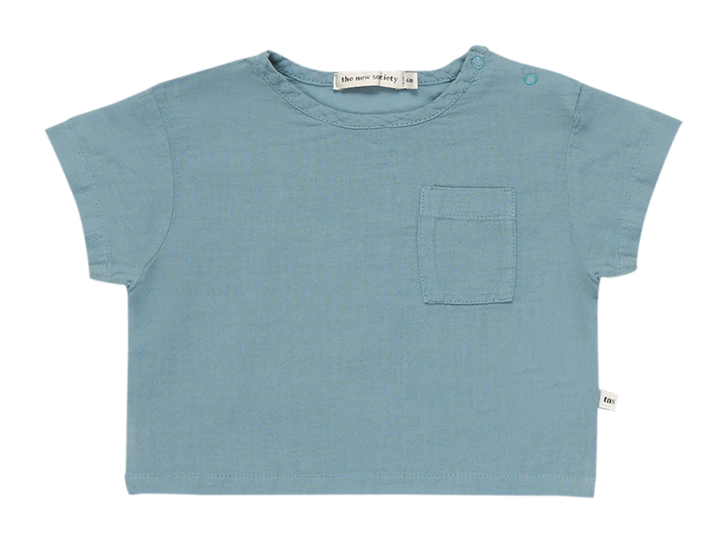 OLIVIA - Tee-shirt col rond en coton bio | Bleu