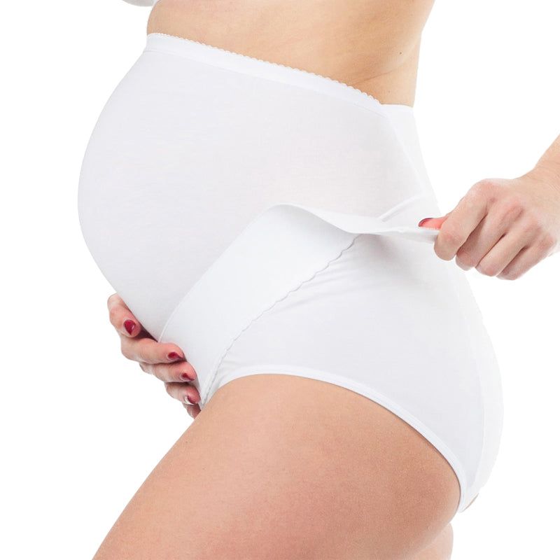 MYSANITY Schwangerschafts Miederhose, Verstellbar, Weiß