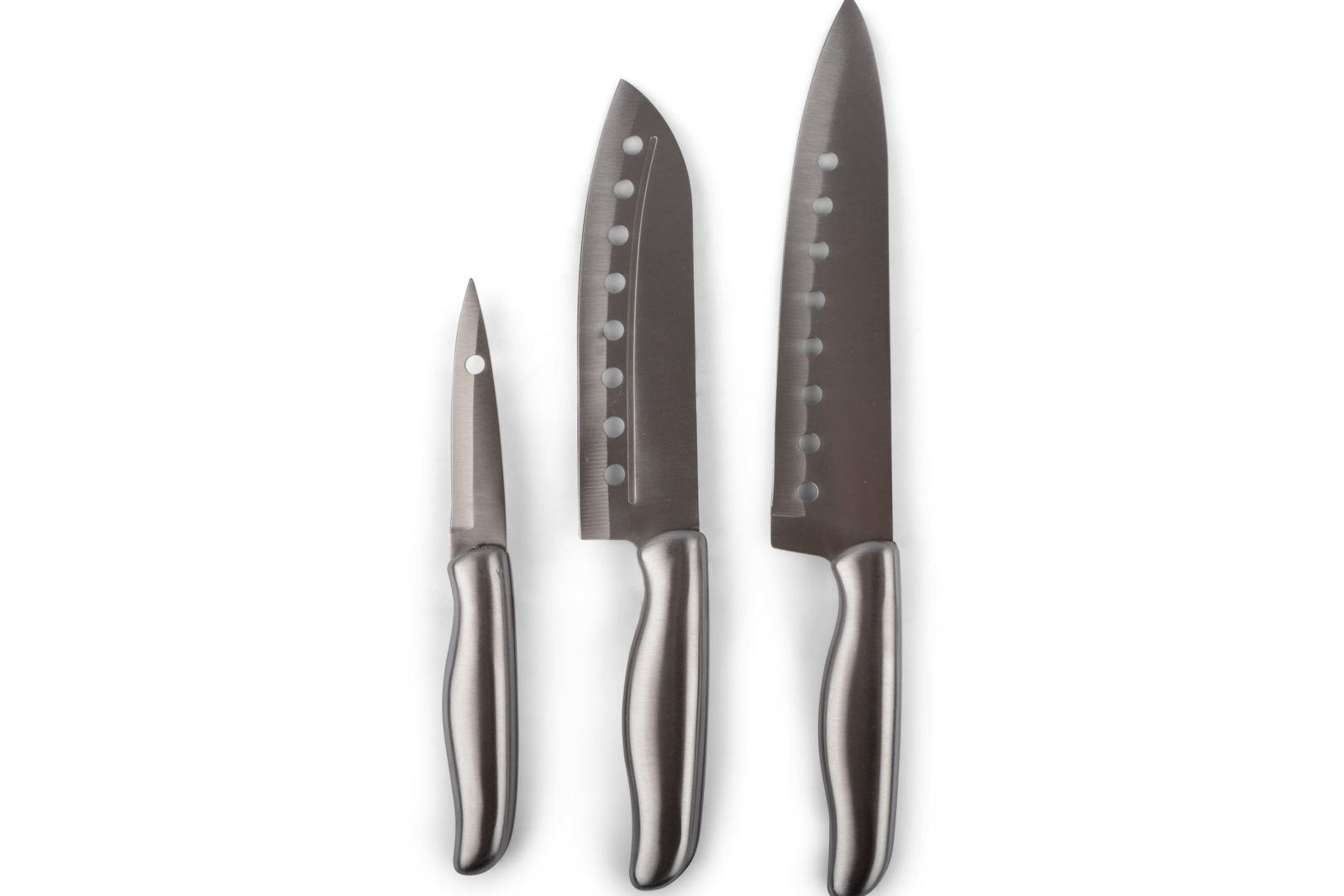Knivsett 3stk Rustfritt stål.  Kokkekniv, brødkniv og allkniv