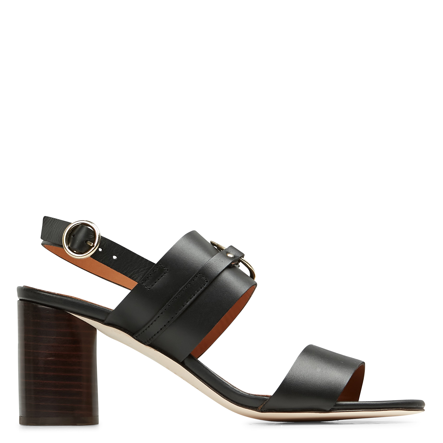 LIDIA - Sandales à talon en cuir | Noir