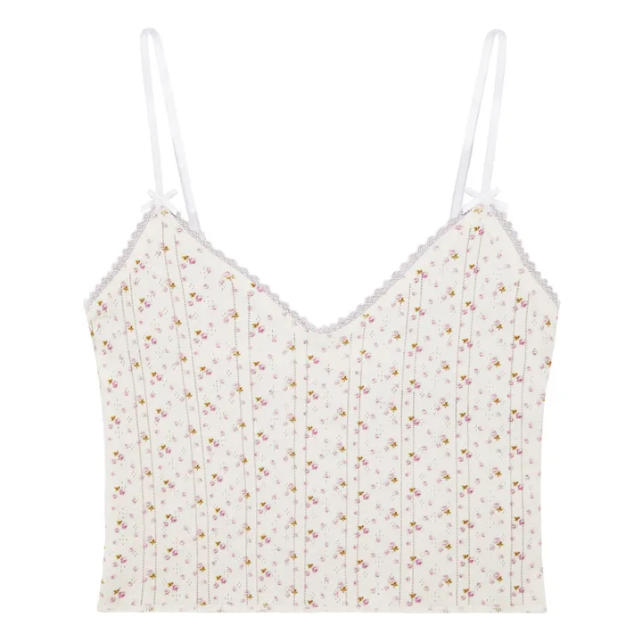Cou Cou Intimates Top Long Cami Pointelle Coton Bio | Rose pâle