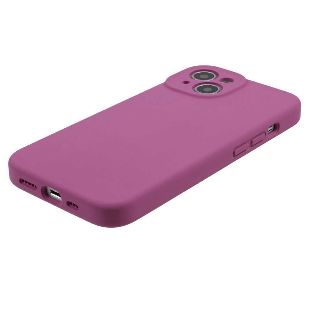 iPhone 15 Silikon Case Hülle mit Kameraschutz - Pflaume