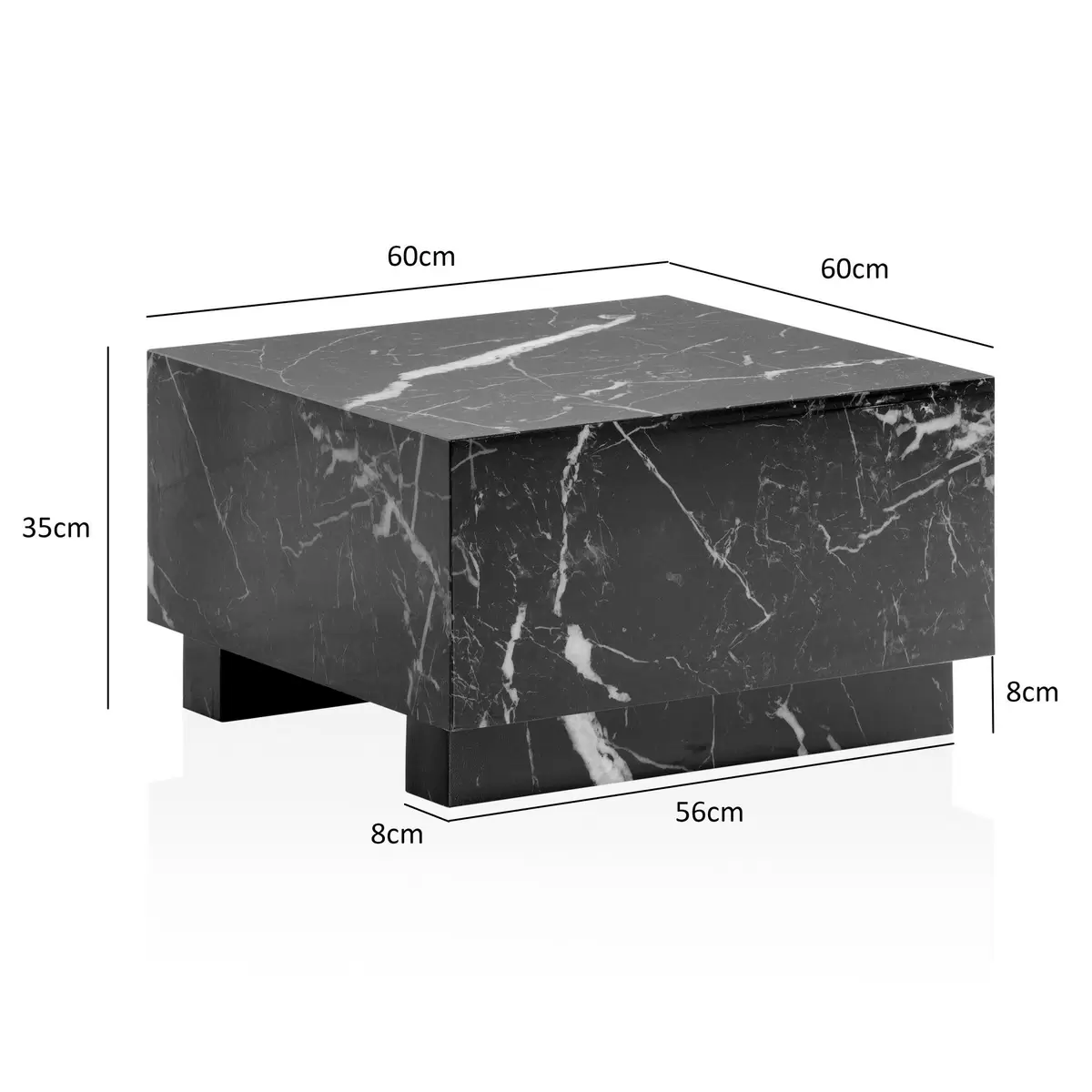 Couchtisch Poitiers schwarz,weiss