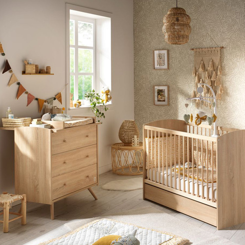 Chambre DUO Lit 60x120 Commode ACCESS Bois - SAUTHON