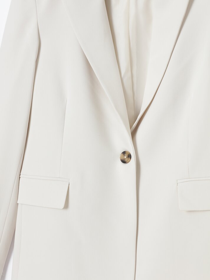 Blazer com gola de lapela - Branco-sujo