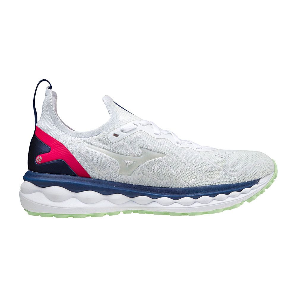 Mizuno WAVE SKY NEO 2 - Chaussures running Femme white/white/blue depth