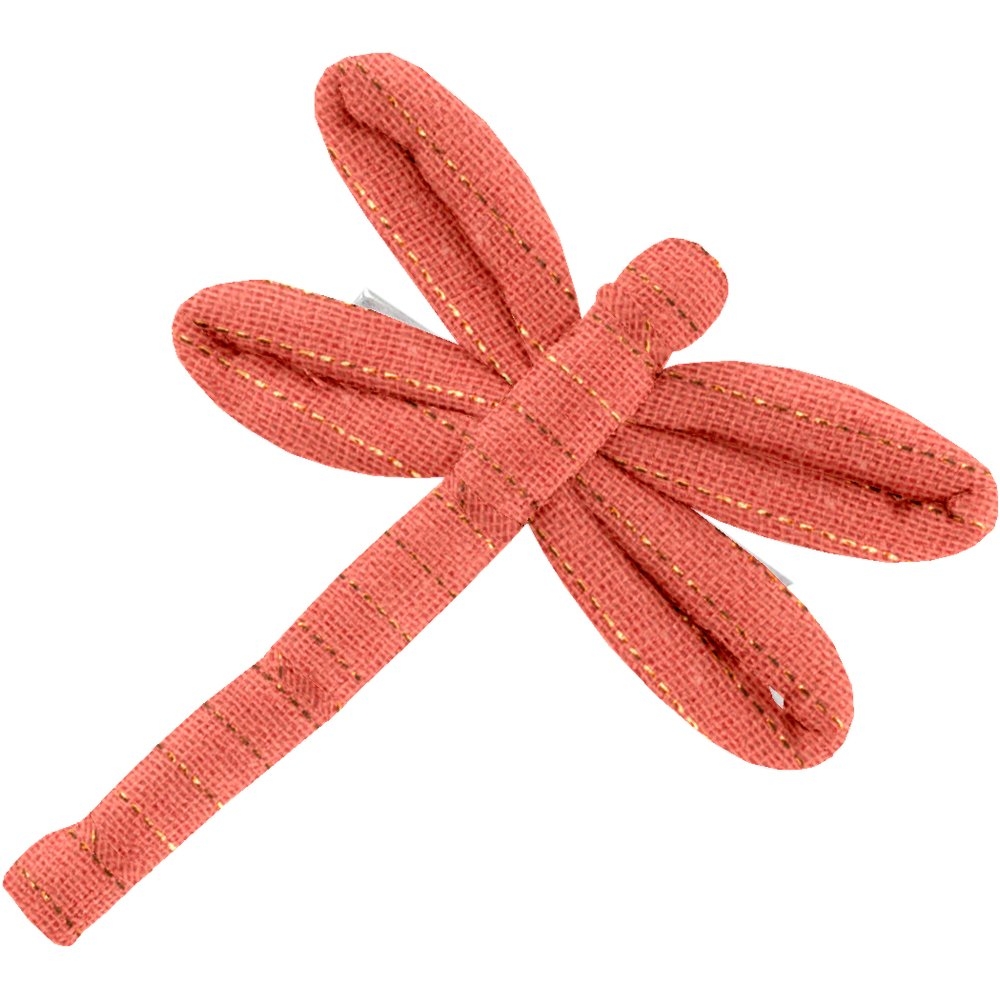 Barrette Libellule Gaze Lurex Corail