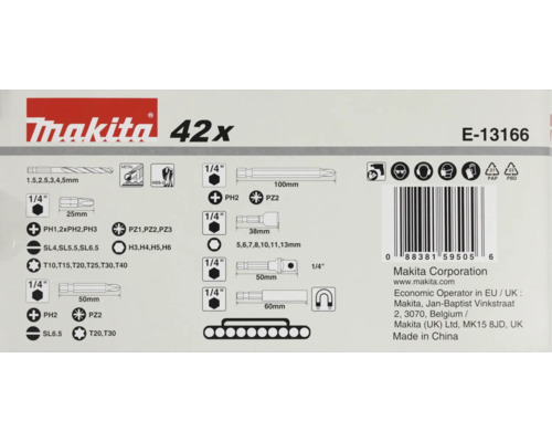 Borenset Makita E-13166 42-delig.