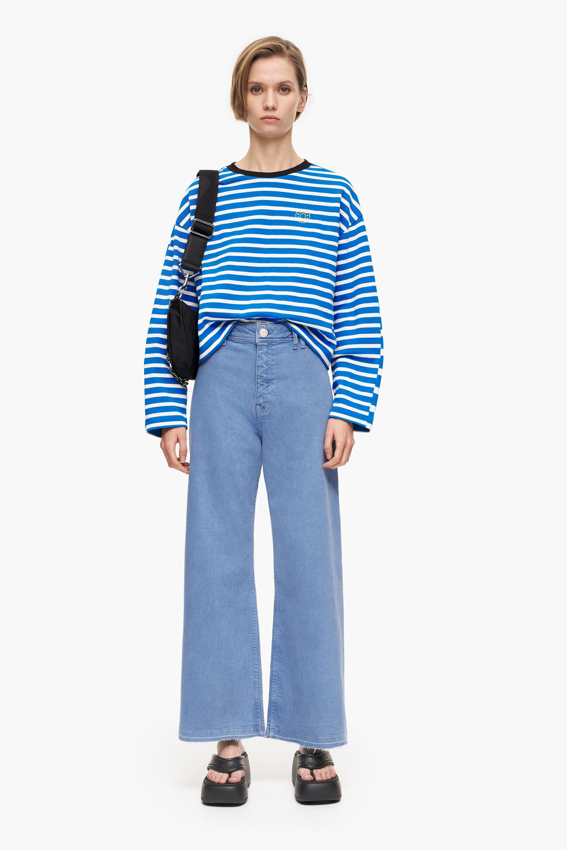 CULOTTE - Calça jeans azul de cintura alta