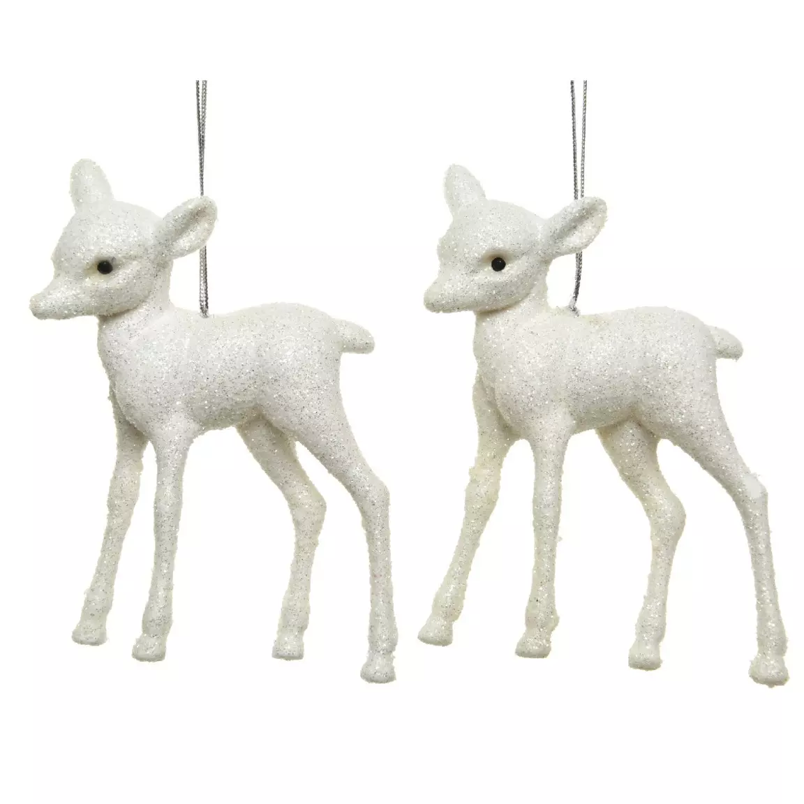 Lot de 2 faons à suspendre (H9 cm) Margeriaz Blanc