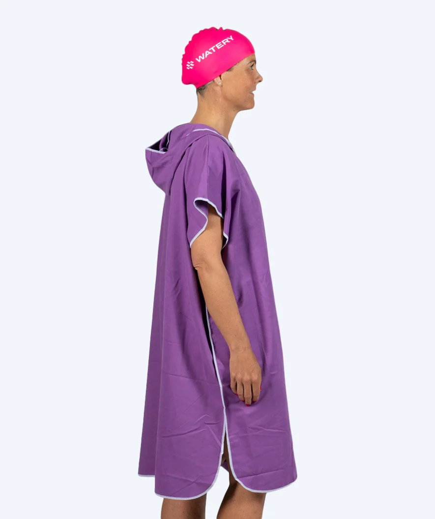 Watery badeponcho til voksne - Microfiber - Lilla