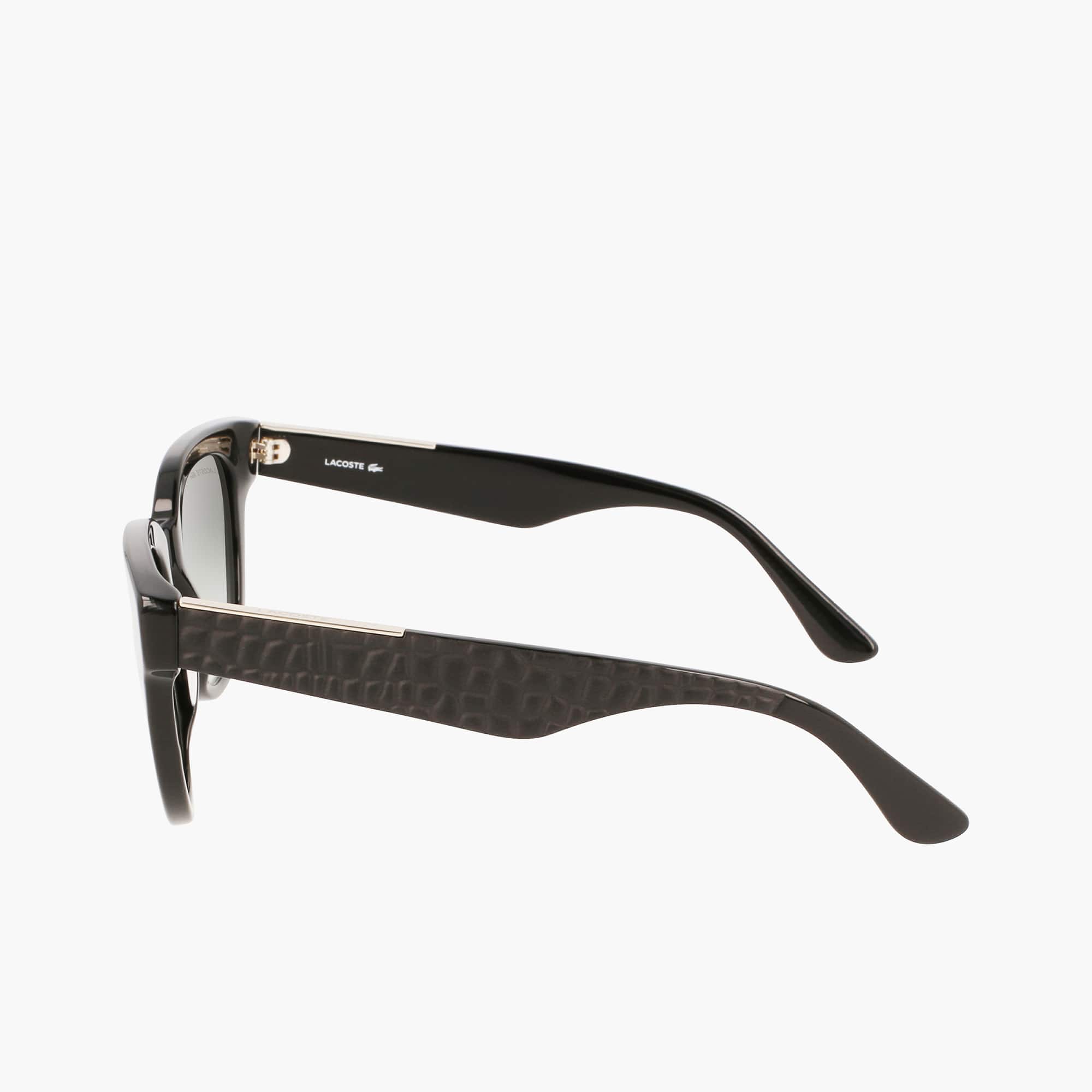 Lunettes de soleil Femme ovales Croco Skin en acétate Lunettes de soleil - Noir - Lacoste - Femme